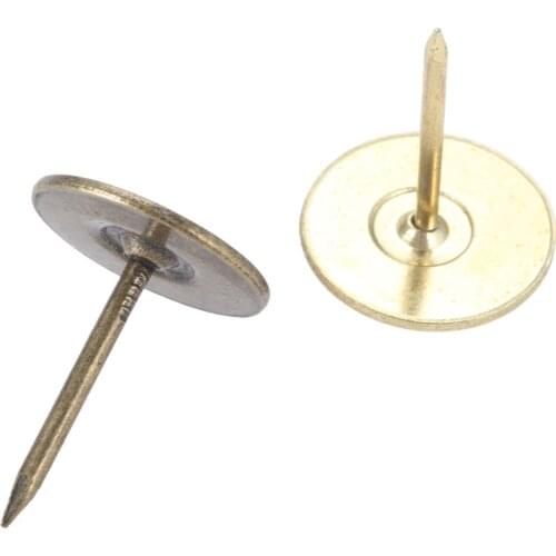 10Pcs Bronze/Gold Flat Head Tacks Metal Nails Decorative Tacks Furniture Nails Jewelry Gift Box Push Pin