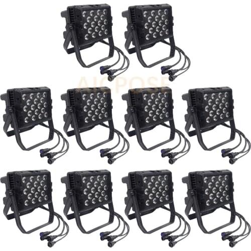 10Pcs/lots 18x12w RGBW 4 in 1 Led Lights Wall Washer IP65 Waterproof Outdoor Led Wedding Disco Stage Light