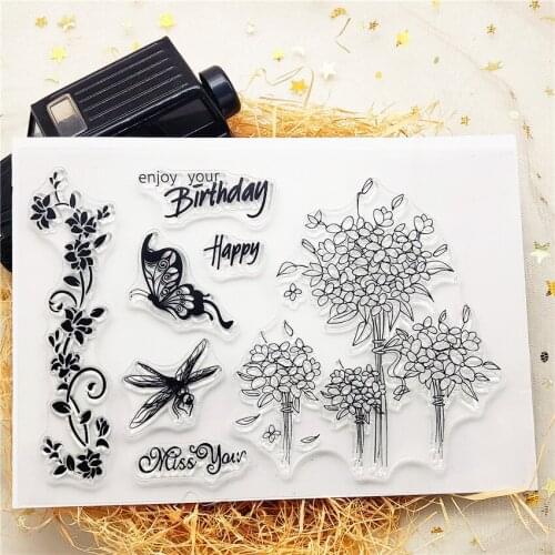 11*16CM Hot sale Butterfly Transparent Clear Stamps / Silicone Seals Roller Stamp for DIY scrapbooking photo album/Card Making