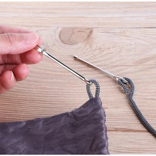 2Pcs/Set Stainless Steel Cited Clips Elastic Belt Wearing Rope Weaving Tool Bag Wrap Rope Wearing Sewing Accessories