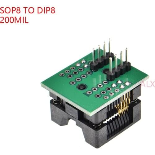 2PCS SOP8 TO DIP8 ez programmer adapter socket 200MIL 208MIL SOCKET CONVERTER MODULE test chip IC W25Q32 W25Q64 MX25L EEPROM
