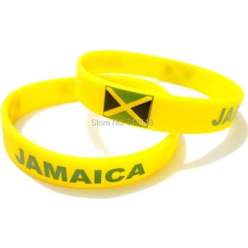 200pcs Jamaica wristband silicone bracelets rubber cuff wrist band bangle free shipping by FEDEX
