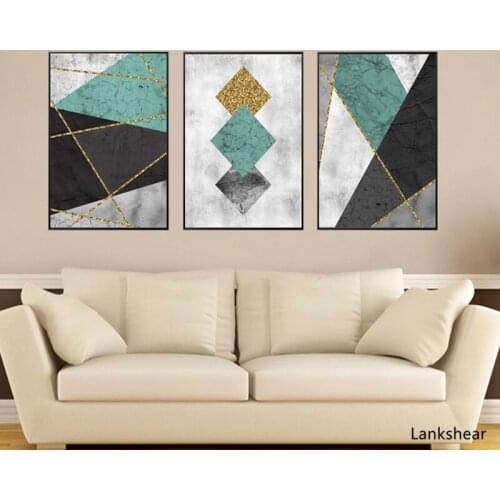Abstract Geometric Canvas Paintings Multi Color Nordic Poster Print Wall Art Pictures For Living Room Office Home Decor No Frame
