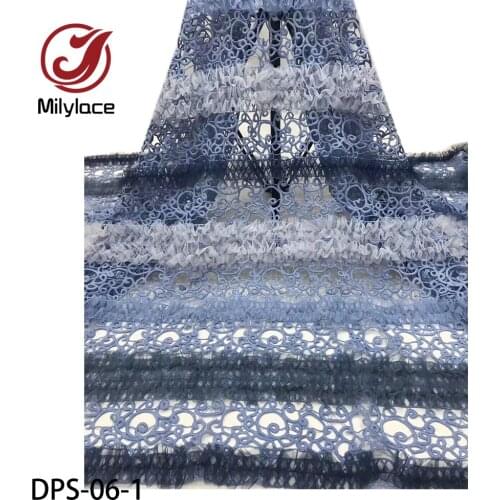 African Cord Lace Fabric Guipure Lace Fabric with Tulle Lace Trim 5yards Embroidered Nigerian Lace Fabrics DPS-06