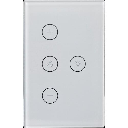 US Standard New Touch Panel Tuya APP Remote Control WiFi Ceiling Smart Fan Light Switch