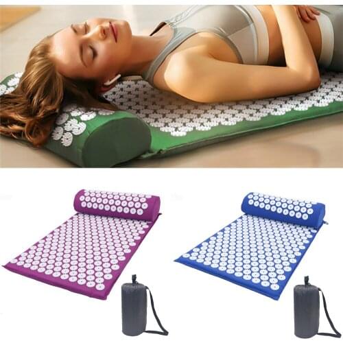 Colorfull Yoga Mat+Pillow Relieve Back Body Pain Home Lotus Spike Acupressure Cushion Massage Mat Acupuncture Pillow 66*42cm