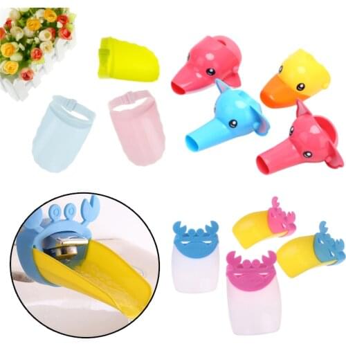 Kid Faucet Extender Sink cute Animals design Baby Tubs Kids Hand Washing Bathroom Sink Handle Extension Toddler