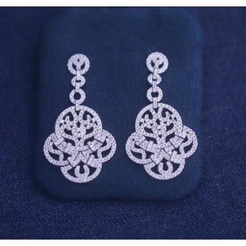 Designer Fashion 925 Sterling Silver Jewelry 3A Cubic Zirconia Party Earring