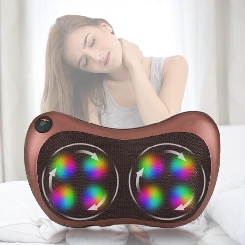 Electric Heating Massage Pillow Shoulder Back Kneading Relaxation Massager Trigger Point Therapy Neck Head Back Massager Cushion