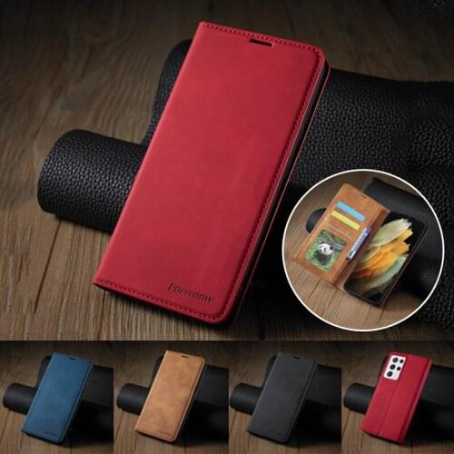 Leather Flip Case for Samsung S21 S20 Ultra S20 S10E Kickstand Wallet Cover For Galaxy A22 A32 A42 A12 A02 A21S Etui Coque