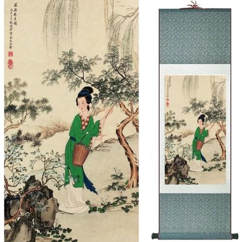 Pretty girl painting Chinese Art Painting Home Office Decoration Chinese painting art figure painting 2019081601