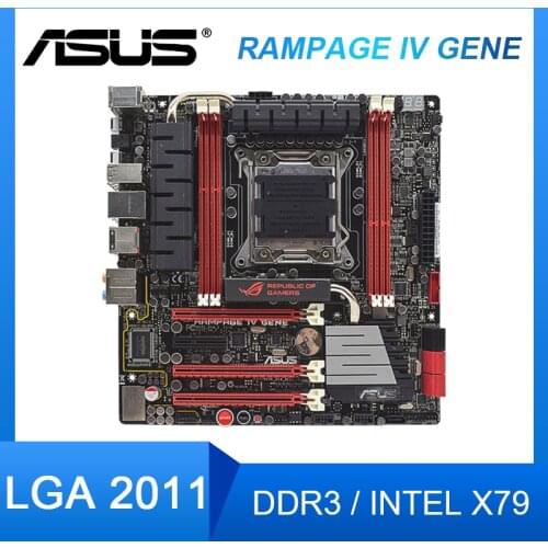 For Asus Rampage IV Gene Desktop Motherboard X79 Socket LGA 2011 Core i7 DDR3 64G ATX UEFI BIOS Original Used Mainboard