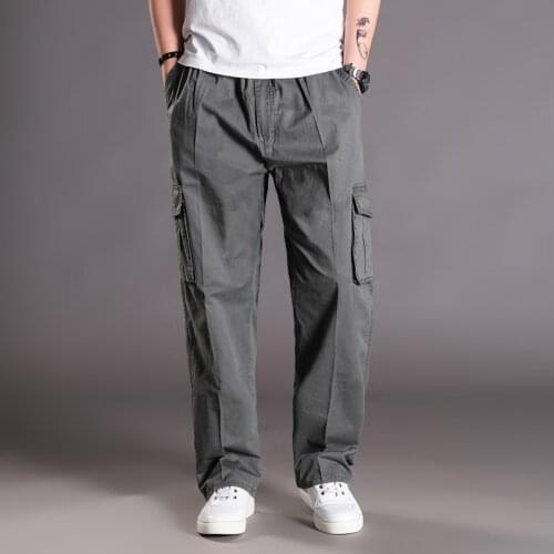 Men Military Pants Mens Casual Pockets Breathable Pants Men Big Tall Spring Summer Straight Long Trousers Homme Large Size 6XL