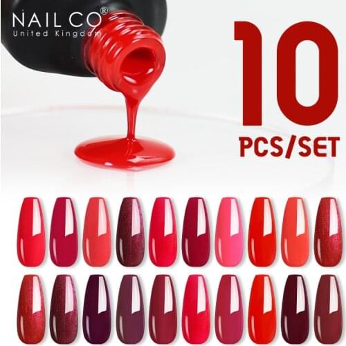 NAILCO Gel nail polish set 10pcs Varnish Hybrid nail supplies for professionals Semi permanent Art Soak Off UV LED Gel Lacquers