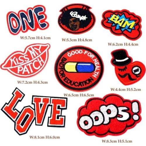 8pcs/lot oops love one DIY Cloth Badges Patch Clothes Apparel Sewing Decoration Applique Bagde Patches Accessories BAM