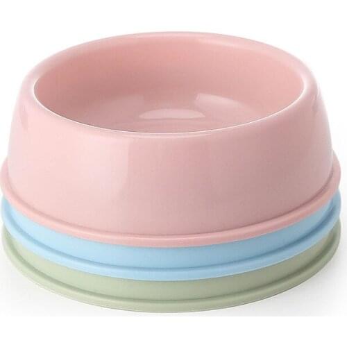 Nonslip Single Cat Feeders Dog Pet Feeding Food Drinking Water Bowl Puppy Outdoor Eating Dishes Kitten Candy Color Round Plate