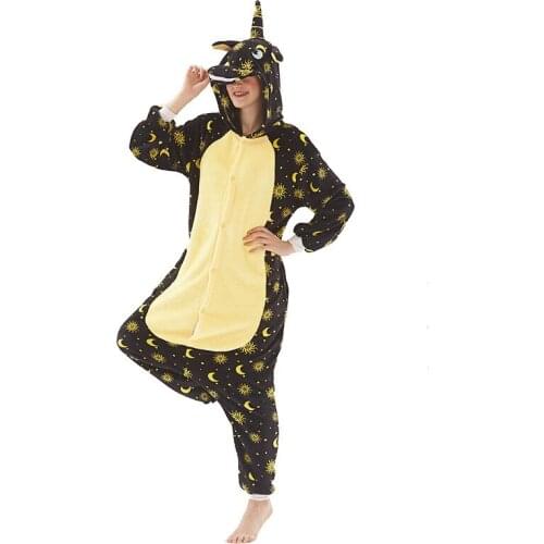 New Autumn And Winter Flannel Onesies For Adults Anime Cartoon Animal Unicorn Pajamas Pegasus Kigurumi Cosplay Costumes