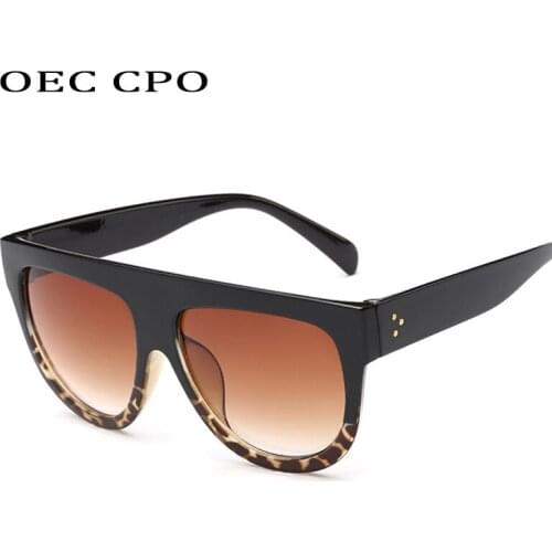 OEC CPO Oversized Square Sunglasses Women Classic Flat Top Gradient Style Women Sun glasses Big Frame Eyewear UV400 O133