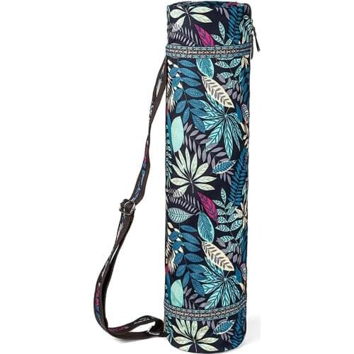Portable Yoga Mat Bag Canvas Yoga Mat Carry Bag Printed Gym Fitness Yoga Mat Carry Pouch Shoulder Bag Yoga Mat Storage Bags
