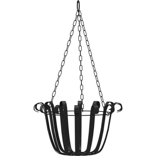 Hanging Flower Pot Stand Iron Art Home Decoration Plant Hanger Concise Black Suitable For Indoor And Outdoor Use Garden Supplies