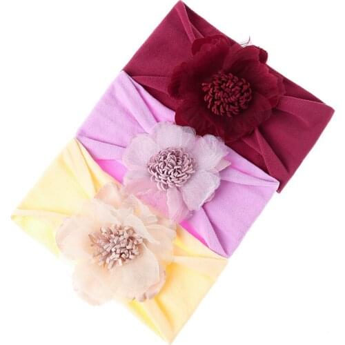 Lovely Flower Baby Girl Headbands For Newborn Hair Band Cute Baby Bow Lace Elastic Bow Headwear Kids Gift Girls Hair Accessories