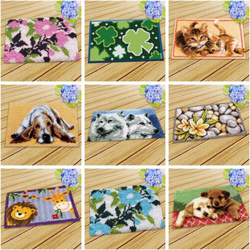 Prajna Contracted Style Embroidery Latch Hook Kits Rug Canvas Knitted Mat Crocheting Cross Stitch Fomiaran For Needlework Decor