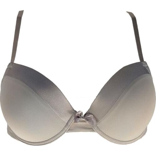 Simplicity Solid Color Bowknot Underwire Comfortable Sexy Plunge Bra for Women/female Fashion Underwear Lingerie Gift BRB023