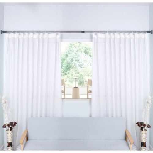29.4mm Telescopic Shower Curtain Tension Rod Length Extendable Window Curtain Pole Rack No drilling on Wall 45-66.9" DQ0180