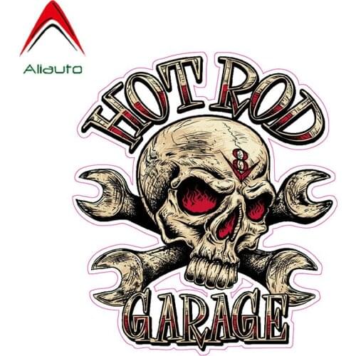 Aliauto Personality Car Stickers Hotrod Garage Skull Vinyl Decal Automobiles Motorcycles Accessories Waterprooof,13cm*11cm