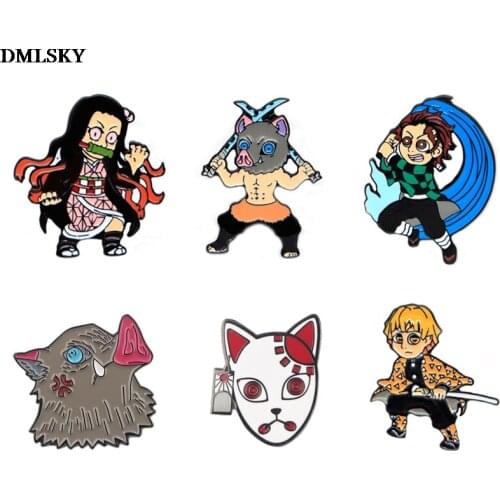 MD067 DMLSKY Anime Character Cute Pins Metal Enamel Pins Brooch For Backpack Badge Clothes Pin Funny Hat Pin Gift