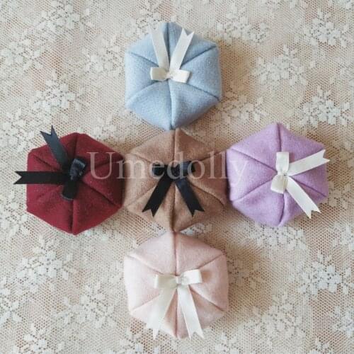 1 Pcs 1/12 Lovely Bowtie Mini Doll Beret Cap for OB11, Obitsu 11 Doll Hat Clothes Accessories Toy