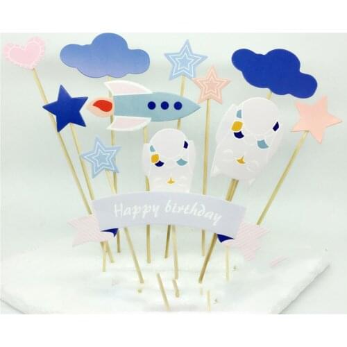 1Pcs Owl Cupcake Toppers 2018 Cute Kids Cake Topper Wedding Baby Shower Decorations Birthday Party Supplies Gift