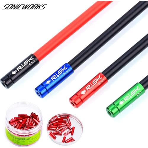 10pcs Bicycle Aluminum Alloy 4mm 5mm Derailleur Bike Housing Ferrules Crimps Dust Cover Wire Tip Cycling Shift Brake Cable Cap