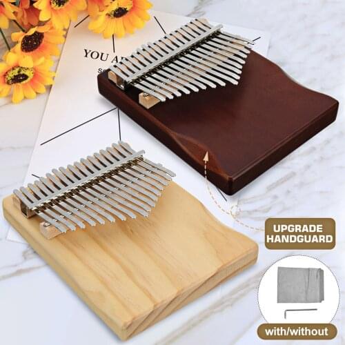 17 Keys Thumb Piano Kalimba High Quality Wood Mahogany Body Musical Instruments With Learning Book Kalimba Piano With Tool