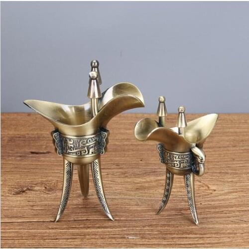 2pcs/ Set Retro Chinese Style metal wine Cups Decorative Wiskey Cups Drink Glazen For Home Decorative