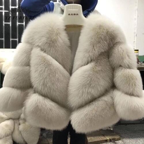 2020 New Fashion Real Fur Fox Women Natural Genuine Fur Jackets Coats Female 3 Rows Short Outerwear Girls