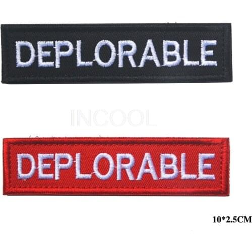 30 PCS DEPLORABLE Embroidery Patch American US Army Military Patch Tactical Emblem Badges Embroidery Patches Wholesale