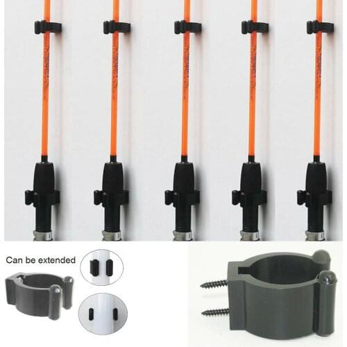 5 Set Fishing Rod Storage Clip Storage Holders Fishing Rod Storage Rack W/ Screw