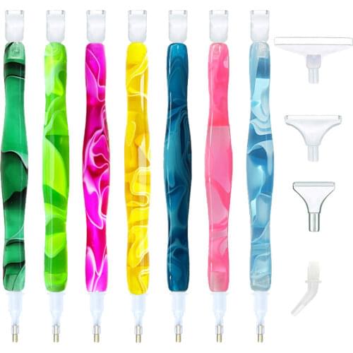5D Resin Diamond Painting Drill Pen Point Diamond 6 Drill Heads Cross Stitch Diamond Embroidery Sewing Nail Art Tools