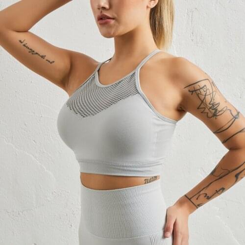 ATHVOTAR Seamless Mesh Bra Womens Gym Breathable Bralette Without Steel Ring Push Up Bra Woman Quick Drying Elasticity Bras