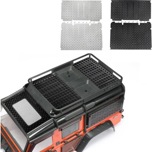 DJ TRX4 Luggage Rack Anti-skid Plate Metal Floor Panel Silver Black Optional RC Car Upgrade Accessories T4 D110 Defender