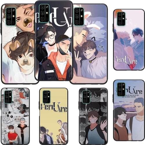 Anime cute boy here u Silicone Cover For Huawei Honor 10i 10 9C 9A RU 9X 9N 9S 9 Pro Lite Play 3E V9 Black Phone Case