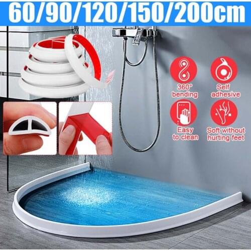 Home Water Retention System Silicone Threshold Water Dam Self-Adhesive Bath Shower Barrier Retainer Seal Strip Bathroom Kitchen