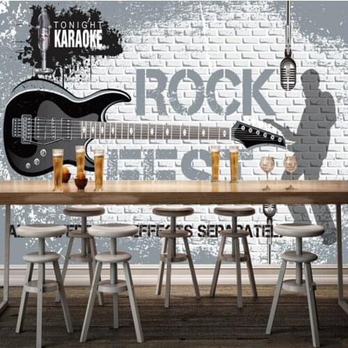 Dropshipping Colomac Custom 3d Mural Wallpaper Rock Music English Engraved Wallpaper Nostalgic Wall Papers Papel De Parede