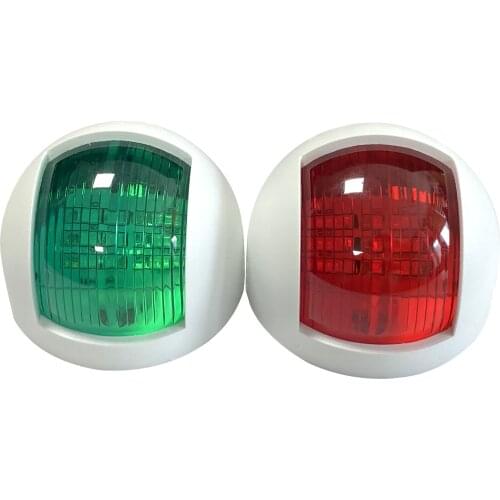 LED Navigation Side Bow Lights White Plastic House Marine Boat Yacht Red & Green