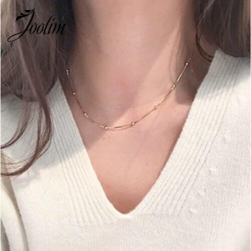 Joolim High Quality PVD Gold Finish Bead Snake Chain Choker Stainless Steel Necklace