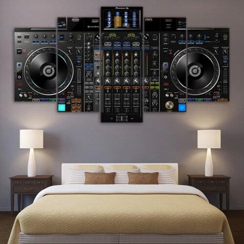 Canvas Pictures Home Decor 5 Pieces DJ Music Player Paintings HD Prints Music Console Poster Modular Living Room Wall Art Frame