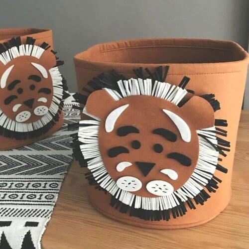 Laundry Basket Felt Round Multifunctional Foldable Toy Storage Bucket Dirty Clothes Container Living Room Organizer Box