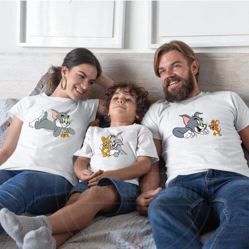 Kpop Temperamental Clothes 2021 Ulzzang Comfortable Family Matching Clothes Sets Cartoon Vintage Fashion Family Look Streetwear