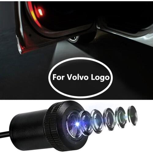 2pcs For Volvo Logo Door Emblem Ghost Shadow Projector Light LED 12V For Volvo S40 S60 XC40 XC60 XC90 V40 V60 V90 Car Tunning